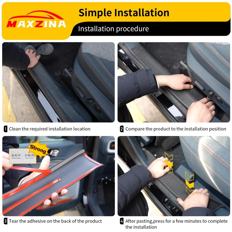 Maxzina Door Sill Protector Compatible with 2022-2025 Ford Maverick Inner