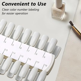 Jaasuee 2 Sets 72 Tips Double Layer Nail Color Display Card Nail Polish Practice Training Display Palette Paint Practice Color Chart Swatches