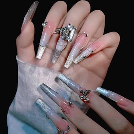 FSpronail Nail Beads with Nail Magnet Picker Tool 12 Grid 3D Caviar Beads Metal Nail Charms Gems Mixed Sizes Gold Silver Steel Balls Nail Art Design Decoration Manicure DIY Supplies