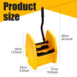 Sasylvia Yellow Mop Wringer Bucket Wringer Only Mop Strainer Industrial Cleaning Accessories for Commercial Household Restaurant Restroom Supplies(Down Press)