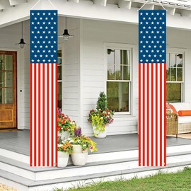 Patriotic Decorations - 4th of July Decorations Outdoor Hanging American Flag Banners Porch Sign for Veterans Memorial Labor Presidents Flag Election Day | Labrostar