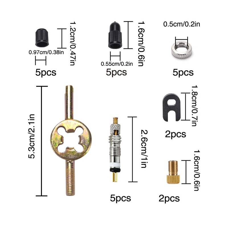 VooGenzek 25 pieces Sclaverand Presta valve core replacement set, valve