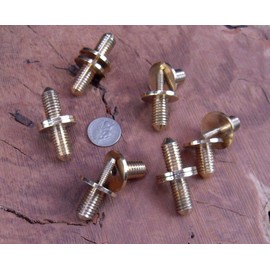 JWL HAWNKOA PRODUCTS Solid Brass Cane Connectors Couplers 1/2" x 13 Threads to Split Canes in Two or More Pieces (6)
