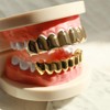 TSANLY 24K Plated Gold Grillz 8 Teeth Mouth Top &