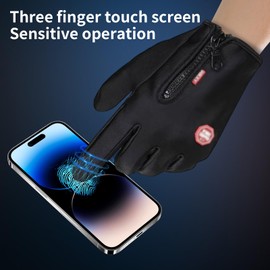 nnOuOnn Touch Screen Gloves Men Women, Winter Thermal Black Gloves for Work Running Ski Cycling Driving for Men Women, 2025 New Riding Warm Windproof Cozy Gloves for Ladies Men