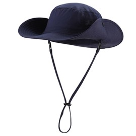 Connectyle UPF 50+ Safari Hat, Men's Sun Hat, Foldable, Wide Brim, UV Protection, Fishing Hat, blue (navy blue)