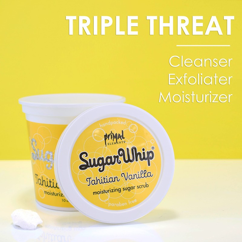 Primal Elements Sugar Scrub, Exfoliating Sugar Whip, Face and Body
