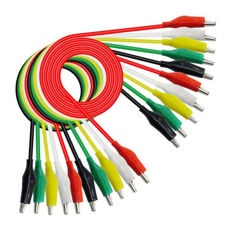Aofan 10PCS Alligator Clips Test Leads Set - 18 AWG