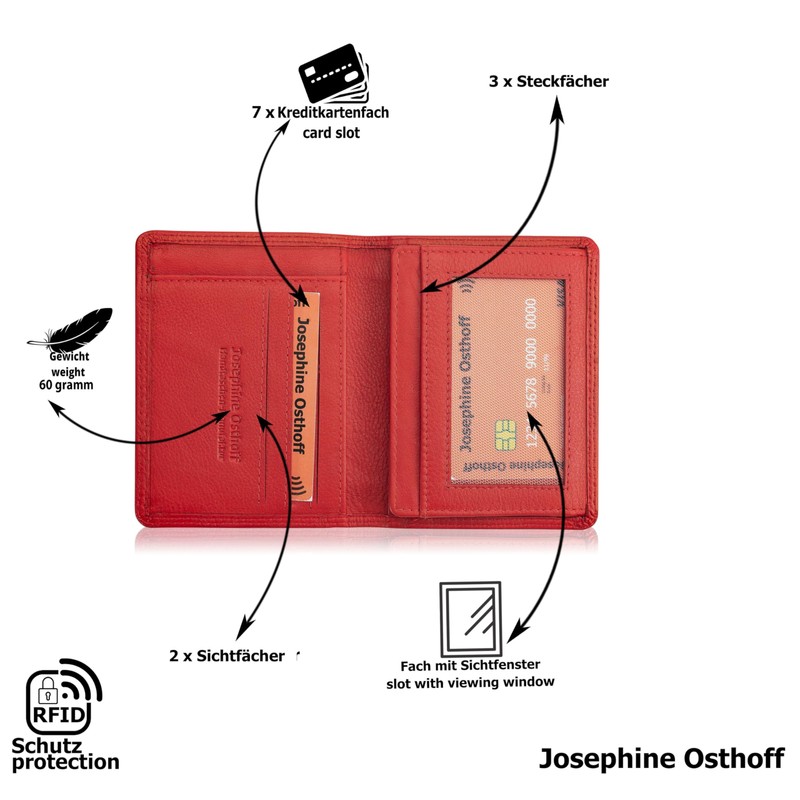 Josephine Osthoff ID Case ID Card Holder Portrait Format Leather