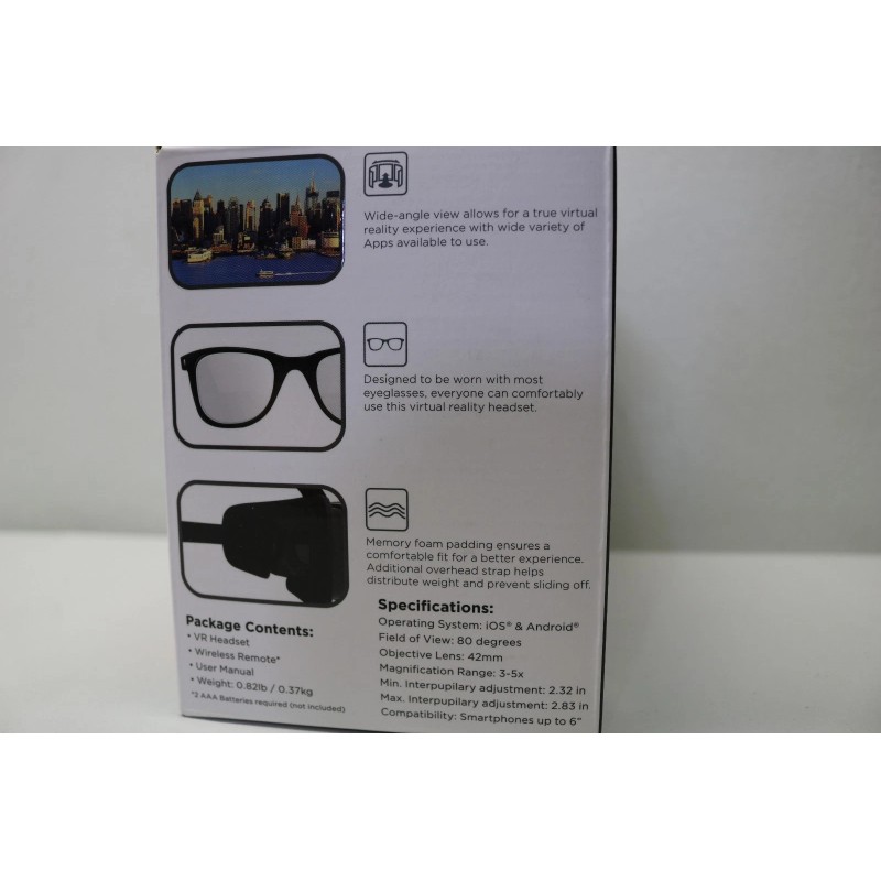 Hype Virtual Reality VR 3D Glasses Headset w/ Wireless Gaming