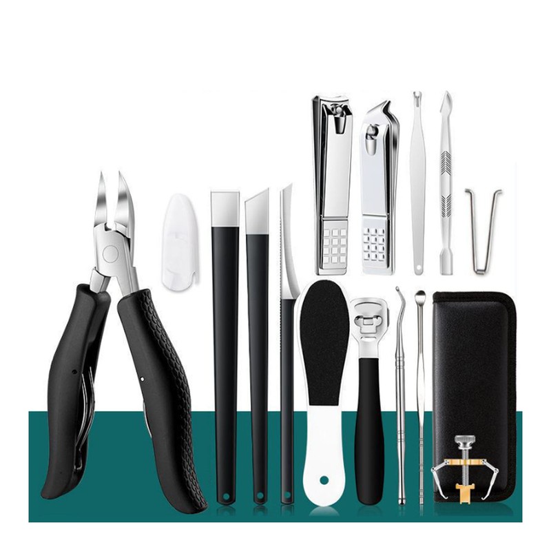 16pcs Pedicure Tools Set Callus Remover Stainless Steel Foot Care