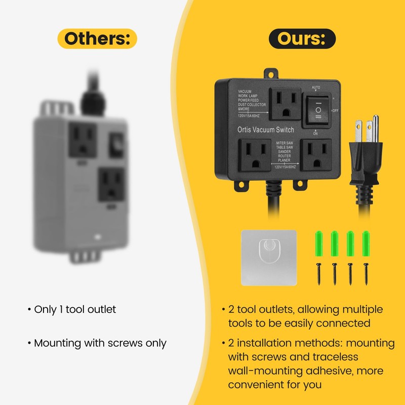Automatic Vacuum Switch, Ortis Vacuum Switch for More Power Tools,