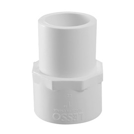 Lesso America 478 Series PVC Pipe Fitting - Spigot Female Adapter - Schedule 40 (White) - 1-1/4" (SPIG × FIPT) / High-Flow Capacity/Plumbing, Irrigation, Pool, Spa/NSF Certified (478-012)