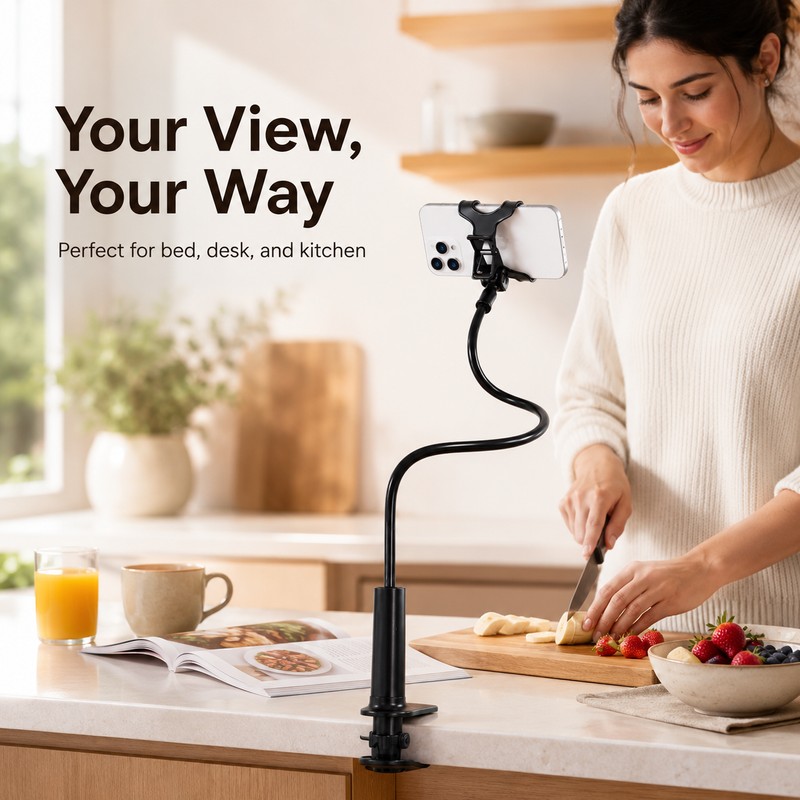 80cm Flexible Phone Holder for Hands-Free Viewing – 360° Gooseneck