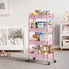 TOOLF 4-Tier Metal Rolling Cart with Wheels, Storage Utility Organizer