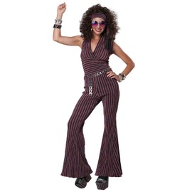 California Costumes 70's Halter Pant Set Adult Costume, X-Small Purple,Multi