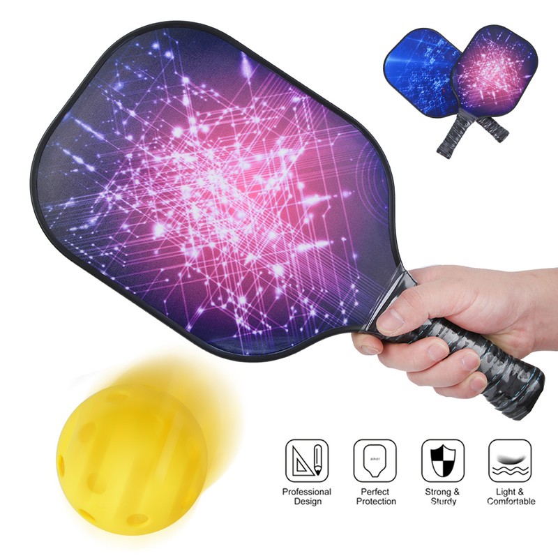 Portable Carbon Fiber Pickleball Paddle Ball Game Set Training Sport