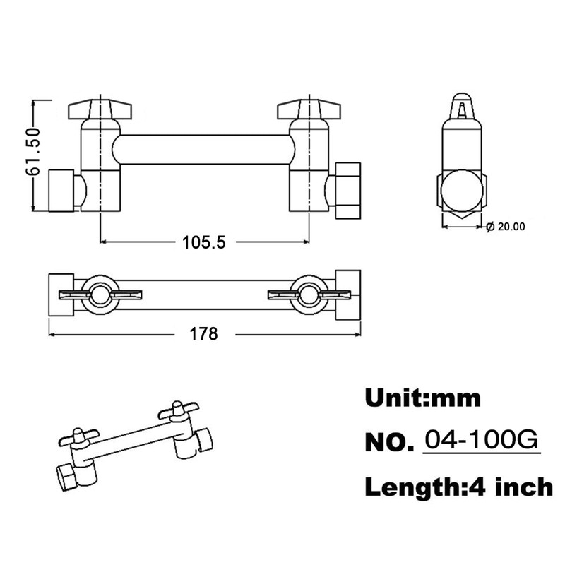 TRUSTMI 4 Inch Brass Shower Arm Adjustable Height Shower Head