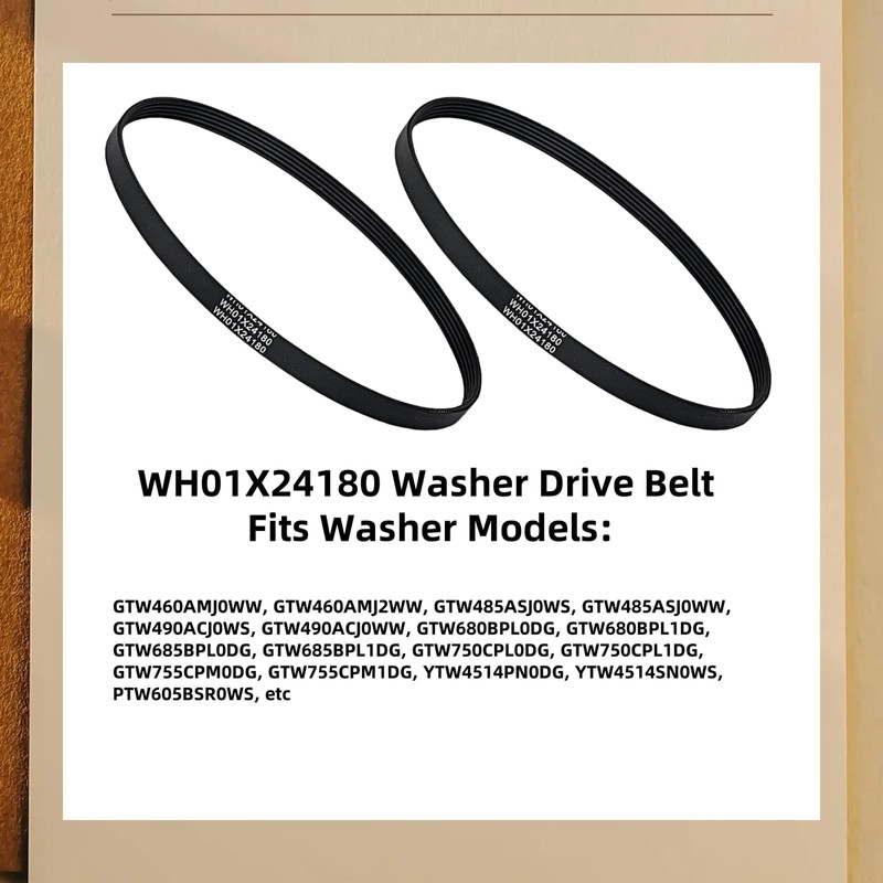 WH01X24180 Washer Drive Belt for GE GTW460AMJ0WW, GTW460ASJ2WW, GTW485ASJ0WS, GTW485ASJ0WW,