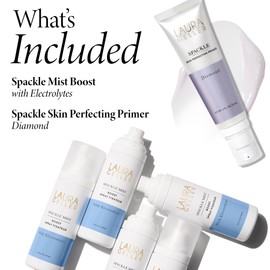 LAURA GELLER NEW YORK Prime-n-Set Duo: Spackle Primer + Spackle Mist Boost Setting Spray with Electrolytes (03 Diamond Glow + Electrolytes, 5.0 Fl Oz)