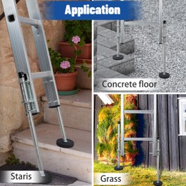 FamiliHope Ladder Levelers - Adjustable Ladder Extension with Anti Slip Base. Leg Levelers for Stair Support Feet, Ladder Accessories.