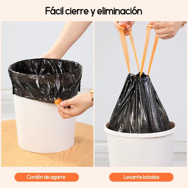 JOYBOS 5 Rolls Drawstring Bin Liners