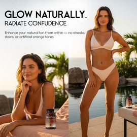 Tanova Tanning Pills – Supports a Natural Golden Glow, Skin Resilience & Anti-Aging Against Sun-Induced Oxidative Stress – with Astaxanthin, L-Tyrosine, Copper & Polypodium Leucotomos – 60 Capsules
