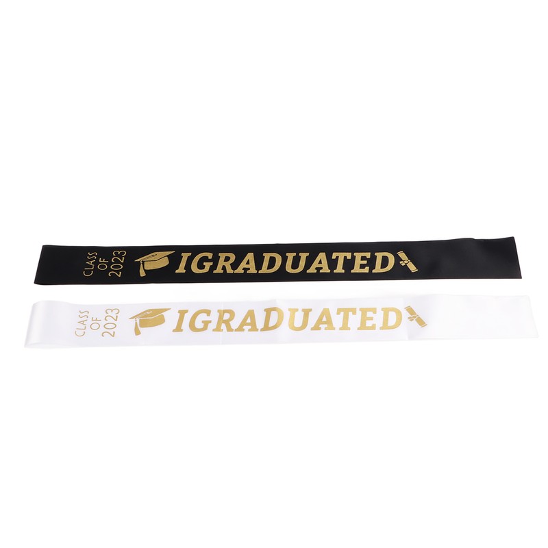 5 Sets Graduation Sash Polyester Party Congratulation with Letter Keepsake