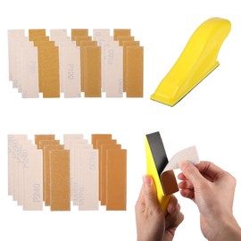 Micro Sander Kit with 75 PCS Sanding Pads,3.5 x 1 Inch Detail Sanding Tools With Sandpaper Assorted 80/120/180/240/400 for Wood Work Finishing DIY Project Narrow Corner Polishing Sanding