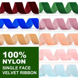 Ewaymado Brown Velvet Ribbon 1/4 Inch x 20Yd,Great for Gift Wrapping,Hair Bows,Christmas,Wedding Party Decoration(1/4" Brown)