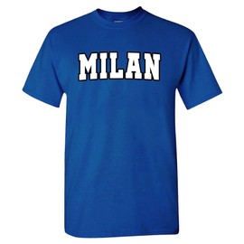 Milan - World Soccer Retro Club Men's Fan T-Shirt (Royal T-Shirt, 4XL)