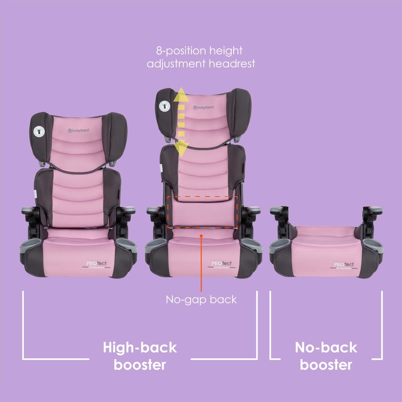 Baby Trend Protect 2-in-1 Folding Booster Seat, Dash Rose
