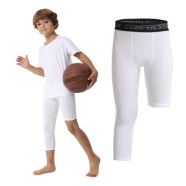 OEBLD Single Leg 3/4 Compression Tights, Unisex Sports Compression Pants, One Leg Basketball Leg Sleeves