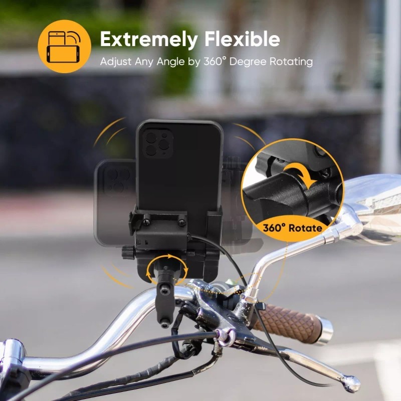 MARZSEFLO Aluminio Porta Celular Soporte Moto Telefono, Puede Recargar