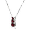 B. BRILLIANT Sterling Silver Synthetic Ruby Round Graduating Three Stone