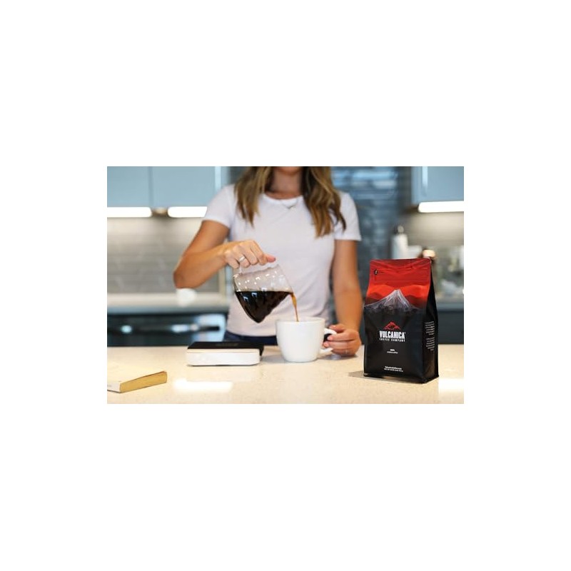 Volcanica Coffee Café Cubano, Tostado Oscuro, Café Cubano, Grano Entero,