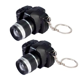 Rosojodg 2pcs Camera Keychain with Sound, Key Ring Decor Bag Wallet Pendant, Mini Camera Design Keychain Key Chain Pendant Creative GiftCute Novelty Ring Child Toy Kids Key Chain Decorative