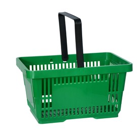 Elipo® Shopping Basket, Carry Basket, Trade Basket, Hand Basket, 22 L, Plastic Basket with Handle, 30 kg (Green)