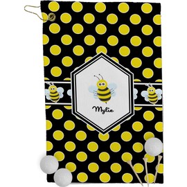 RNK Shops Bee & Polka Dots Golf Towel - Full Print - Small w/Name or Text