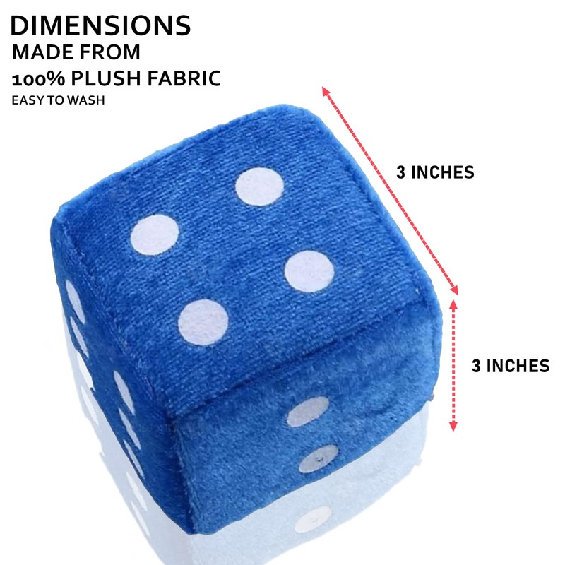 Zento Deals Pair of Hanging Black Dots Fuzzy Dices Nostalgic