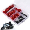 MUNEFE Fairing Bolts Kit, Motorcycle Fairing Bolt Kit, Red Aluminum
