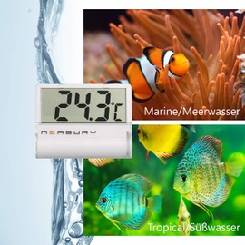 Measury TM11 Aquarium Thermometer Digital for Gluing, Aquarium Thermometer for Freshwater and Saltwater