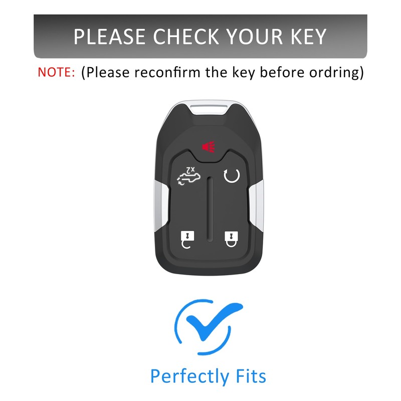for GMC Leather Key Fob Cover with Keychain,Premium Leather Key
