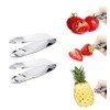 2 Pcs Stainless Steel Strawberry Huller Fruit Stem Remover Home