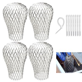 Pack of 4 Leaf Protection Gutters, Gutters, Leaf Protection, Downpipe Protection, Leaf Protection for Gutters, Leaf Catcher Downpipe, for 3-15 cm Diameter Downpipes (+ 8 Nylon Straps)