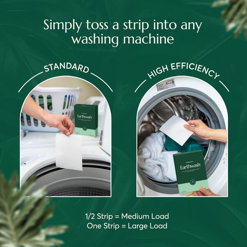 earthwash Laundry Sheets, Scent-Free (32 Loads), The Perfect Plastic Free