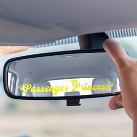 Wogomz 3PCS Passenger Princess Car Sticker, Cute Funny Letter Car Decals, Rearview Mirror Stickers for Cars, Auto Window Mirror Decal Decoration, Vehicle Mirrors Stickers for Women Girls (Yellow)