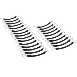 The ROP Shop | (Pack of 25) 9" Black Rubber Tarp Straps for Truck Flatbed Sturdy Heavy Duty