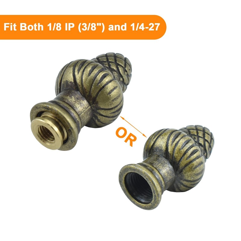 MARRTEUM Bronze Brass Solid Lamp Finial Cap Knob Retro Lamp