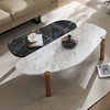 ROCKRAIN Faux Marble Coffee Table: Modern Accent Table with Gold